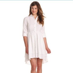 Pink Tartan white seersucker two tier shirt dress